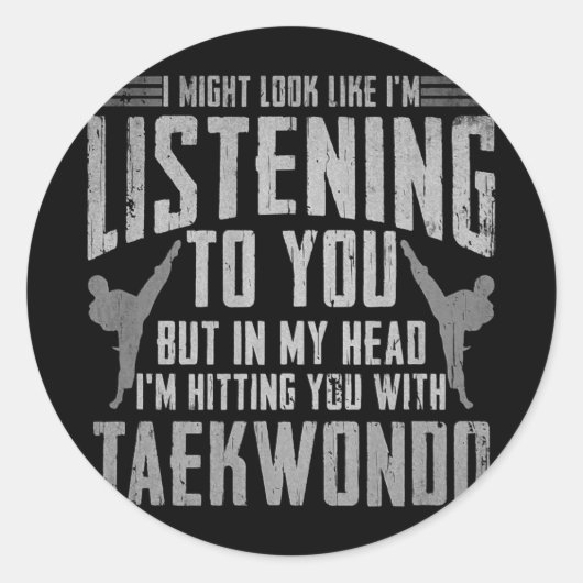 Taekwondo Gifts For Boys Girls Adults TKD  Runder Aufkleber (Vorderseite)