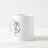 Taekwondo Girl Black Belt Punches Kicks Ponytails Kaffeetasse (Vorderseite Links)