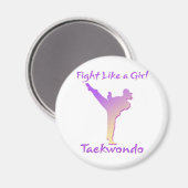 Taekwondo Girl Magnet (Vorderseite/Rückseite)