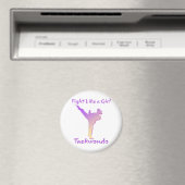 Taekwondo Girl Magnet (In Situ (Geschirrspüler))