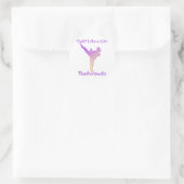 Taekwondo Girl Runder Aufkleber (Tasche)