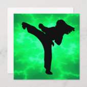 Taekwondo Girls Geburtstagsparty Einladung (Vorne/Hinten)