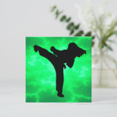 Taekwondo Girls Geburtstagsparty Einladung (Stehend Vorderseite)