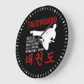 Taekwondo Große Wanduhr (Winkel)