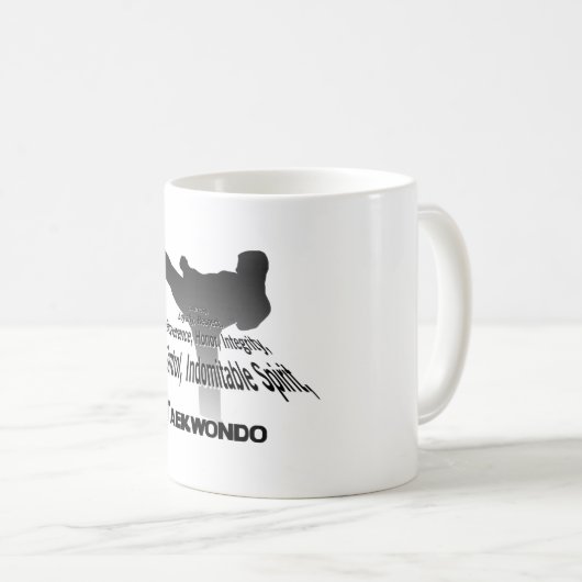 Taekwondo-Grundsatz-Kaffee-Tasse Kaffeetasse (VorderseiteRechts)