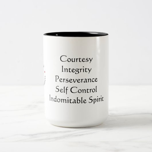 Taekwondo-Grundsatz-Tasse Zweifarbige Tasse (Mittel)