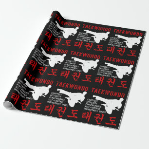 Taekwondo-Grundsätze Flugkick Koreanische Kampfkun Geschenkpapier