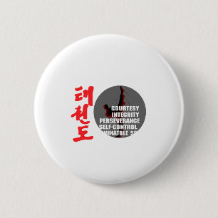 Taekwondo-Grundsätze Martial Arts Tae Kwon Do T-Sh Button