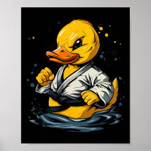 Taekwondo-Gummiente Kickboxen-Tier Jiu-Jitsu Poster