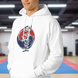 Taekwondo Hangul with Korean Flag Brush Symbol Hoodie