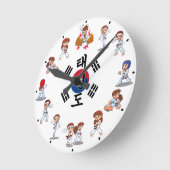 Taekwondo Horloge Runde Wanduhr (Winkel)