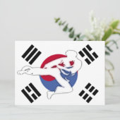 Taekwondo-Jungen-Geburtstags-Party Einladung (Stehend Vorderseite)