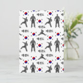 Taekwondo Kampfkunst 태 권 Südkoreanische Flagge Einladung (Stehend Vorderseite)