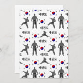 Taekwondo Kampfkunst 태 권 Südkoreanische Flagge Einladung (Vorne/Hinten)