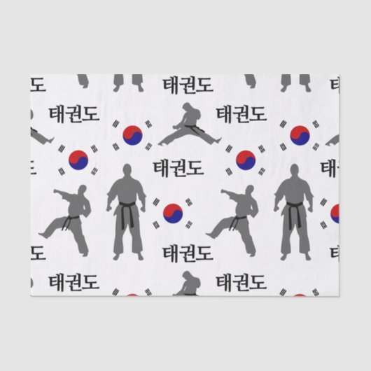 Taekwondo Kampfkunst 태 권 Südkoreanische Flagge Seidenpapier (Vorderseite)