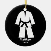 Taekwondo Karate Black Belt Personalisiert Keramik Ornament (Vorne)