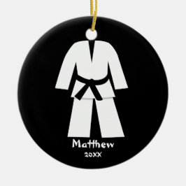 Taekwondo Karate Black Belt Personalisiert Keramik Ornament