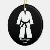 Taekwondo Karate Black Belt Personalisiert Keramik Ornament (Links)
