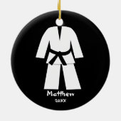 Taekwondo Karate Black Belt Personalisiert Keramik Ornament (Hinten)