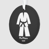 Taekwondo Karate Black Belt Personalisiert Ornament (Vorderseite)