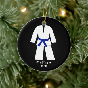 Taekwondo Karate Blauer Gürtel Personalisiert Keramikornament