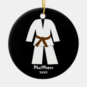 Taekwondo Karate Brown Belt Personalisiert Keramikornament