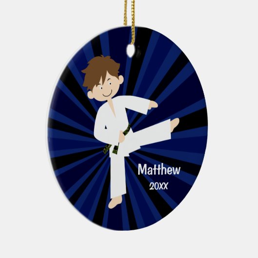 Taekwondo-Karate-Camouflage-Gurt-Junge Keramik Ornament (Rechts)