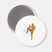 Taekwondo-karate en acuarela magnet (Vorderseite/Rückseite)