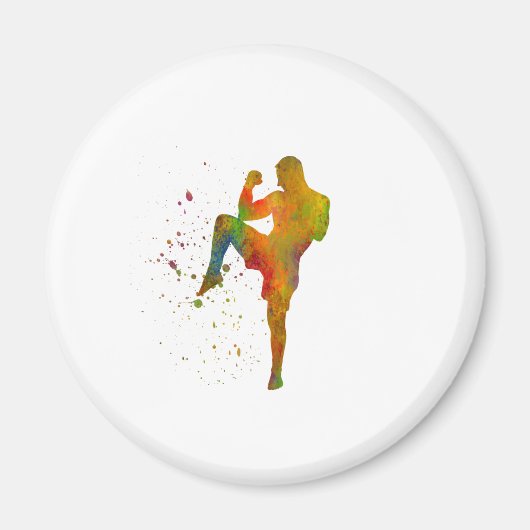 Taekwondo-karate en acuarela magnet (Vorne)