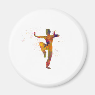 Taekwondo-karate en acuarela magnet