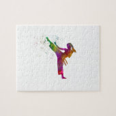 Taekwondo-karate en acuarela puzzle (Horizontal)