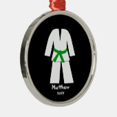 Taekwondo-Karate-grüner Gurt personalisiert Ornament Aus Metall (Rechts)