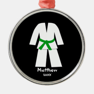 Taekwondo-Karate-grüner Gurt personalisiert Ornament Aus Metall