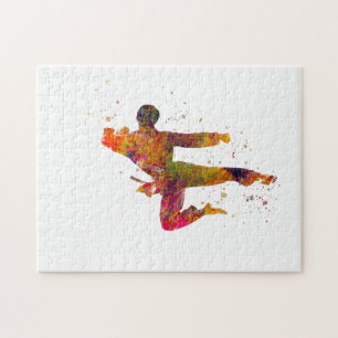 Taekwondo-Karate in Aquarell Puzzle