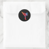 Taekwondo Karate Kampfsport Bunt Runder Aufkleber (Tasche)