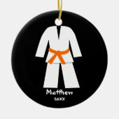 Taekwondo Karate Orange Belt Personalisiert Keramikornament (Vorne)