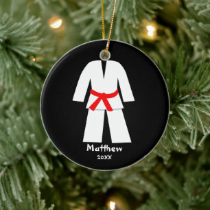 Taekwondo Karate Red Belt Personalisiert Keramik Ornament
