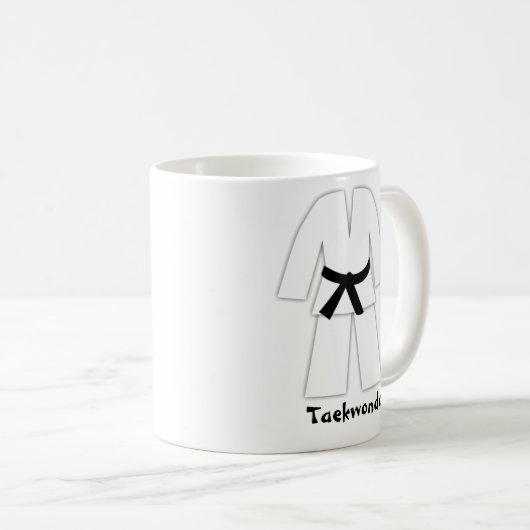 Taekwondo-Karate-schwarzer Gürtel Kaffeetasse (VorderseiteRechts)