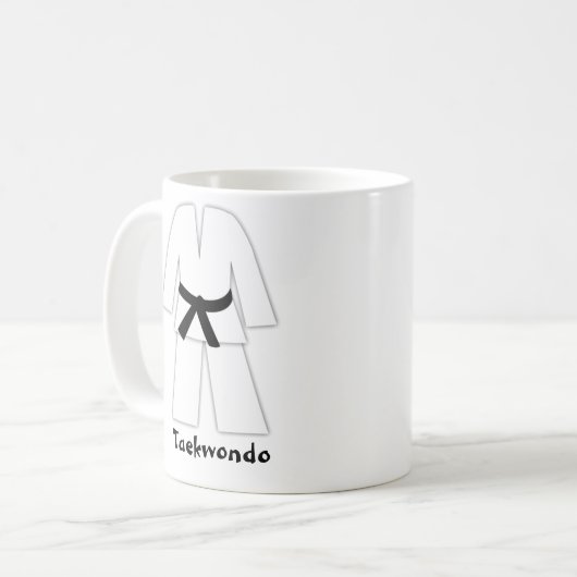 Taekwondo-Karate-schwarzer Gürtel Kaffeetasse (Vorderseite Links)
