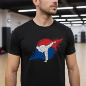 Taekwondo Kick with Korean Taegeuk Brushstroke  T-Shirt