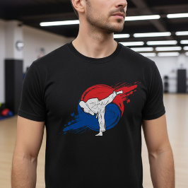 Taekwondo Kick with Korean Taegeuk Brushstroke T-Shirt
