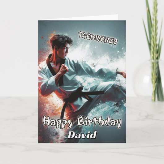 Taekwondo Kicking Spirit Birthday Card Karte (Vorderseite)
