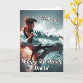 Taekwondo Kicking Spirit Birthday Card Karte (Gelbe Blume)