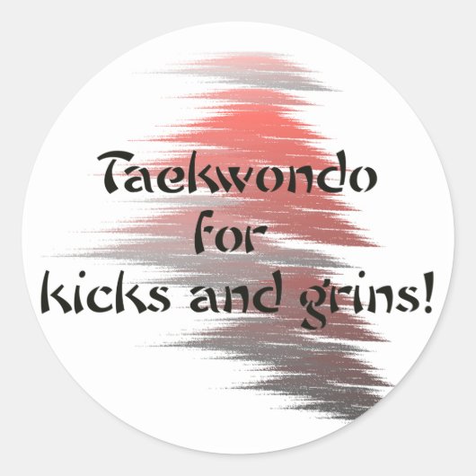 Taekwondo Kicks and Grins Round Stickers (Vorderseite)