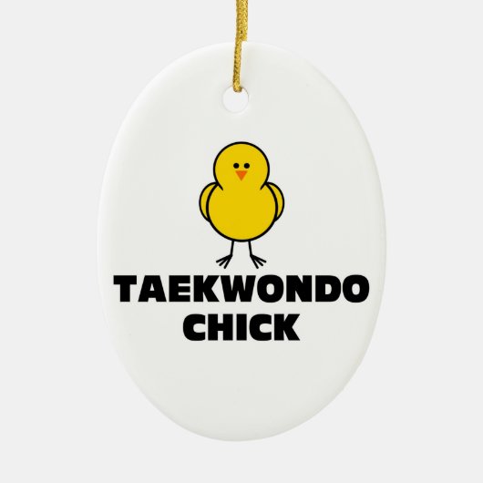 Taekwondo-Küken Keramikornament (Vorne)