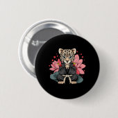 Taekwondo Leopard Kickboxen Animall Jiu-Jitsu Button (Vorne & Hinten)