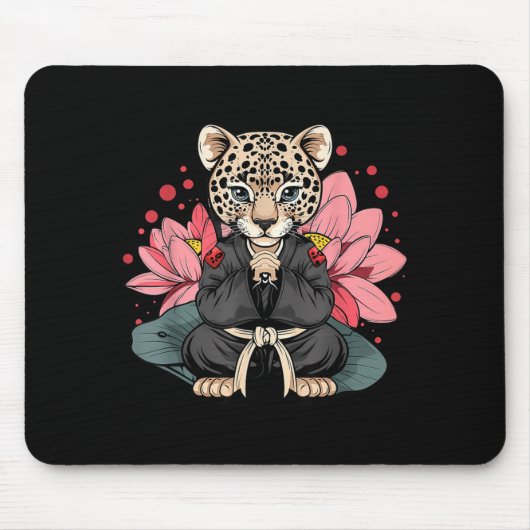 Taekwondo Leopard Kickboxen Animall Jiu-Jitsu Mousepad (Vorne)