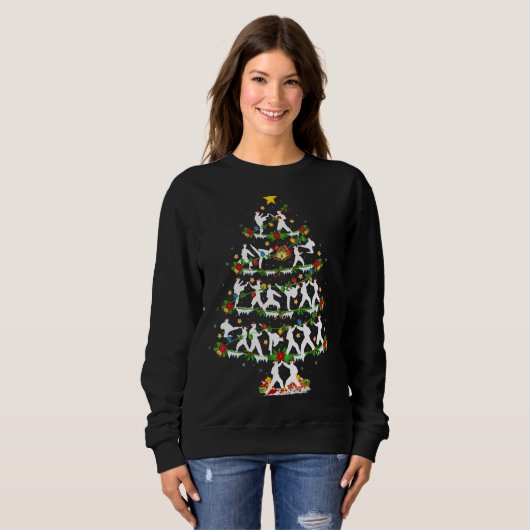 Taekwondo Lover Xmas Lighting Taekwondo Weihnachte Sweatshirt (Vorne ganz)