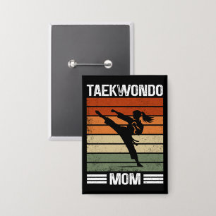 Taekwondo Mama Retro Martial Arts Mama Geschenk Button