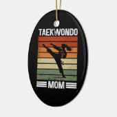 Taekwondo Mama Retro Martial Arts Mama Geschenk Keramik Ornament (Links)